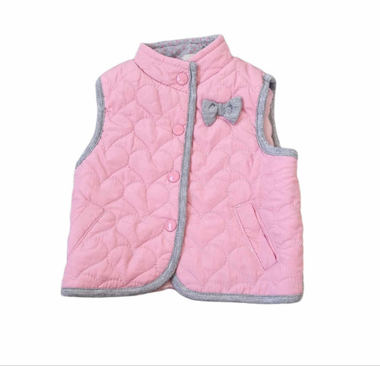 Pink  and Grey Gilet Girls 0-3 Months