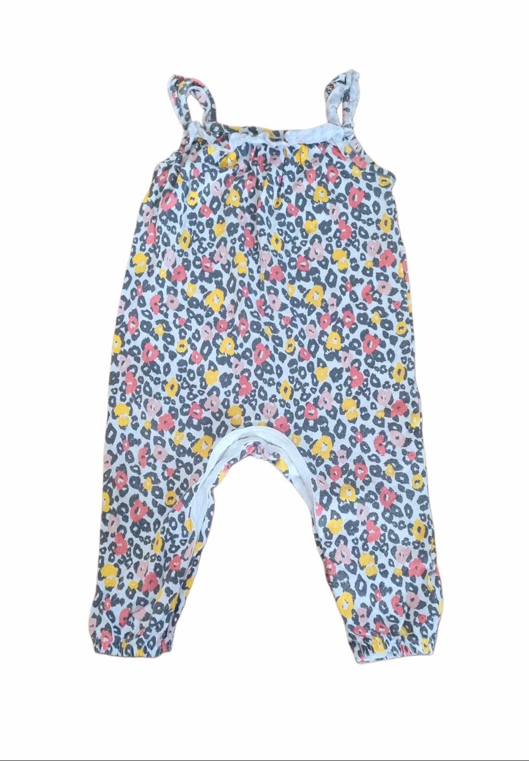 F&F Leopard Print Dungarees Girls 6-9 Months