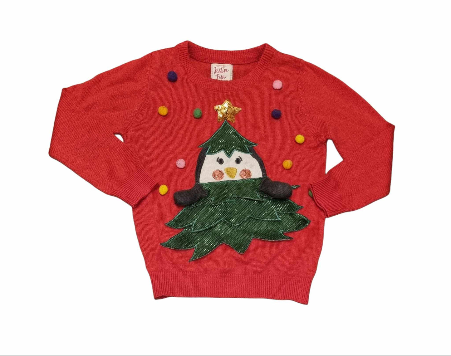 GEORGE Christmas Jumper Girls 3-4 Years