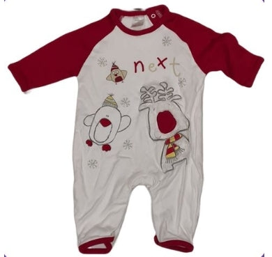 NEXT Rudolf  Christmas Sleepsuit Unisex Newborn