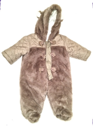 MATALAN Beige Fluffy Pramsuit Boys Newborn