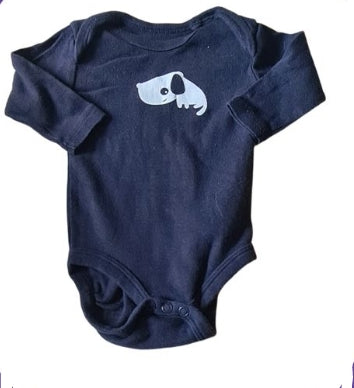 LUPILU  Unisex Black Puppy Bodysuit First Size