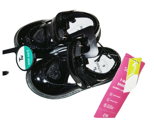 BRAND NEW TU Black Shoes, Size C6, Girls 12-18 months, Girls 18-24 months