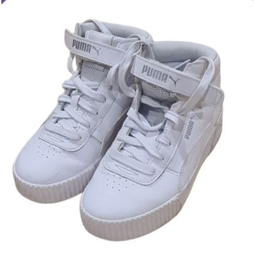 PUMA White High Top Trainers, Size 1, Girls 7-8 Years