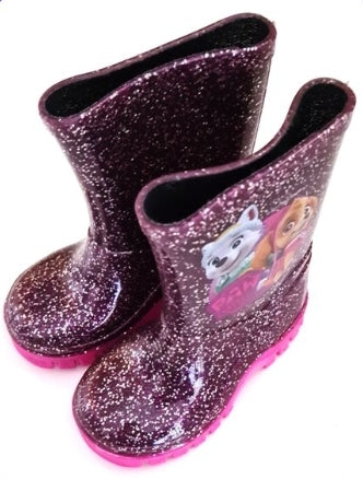 PAW PATROL Purple and Pink Sparkly Wellies, Size C4, Girls 12-18 Months