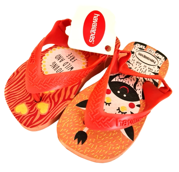 BRAND NEW HAVIANAS Flip Flops, Size C4.5, Girls 12-18 Months