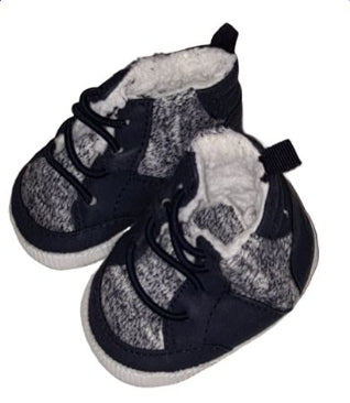 F^F Navy Blue and Grey Fleece Lined Shoes Boys 0-3 Months