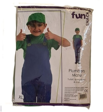 BRAND NEW Plumber Dress Up costume Boys 10-12 Years