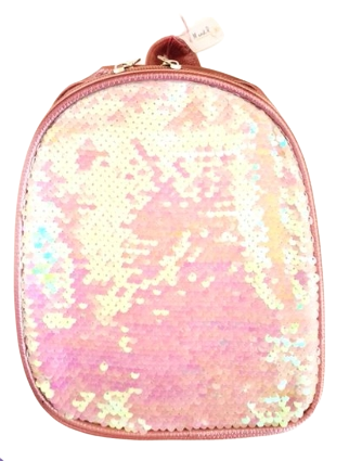 BRAND NEW Mollie and Rose Girls Pale Pink Sequin Back Pack Bag