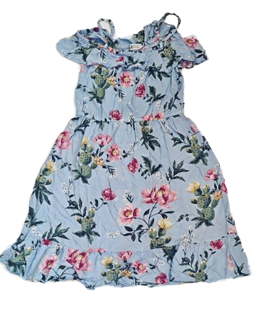 H&M Floral Print Blue Dress Girls 10-11 Years