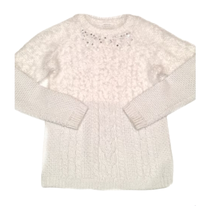 F&F Creamy White Fluffy Jumper Girls 10-11 Years