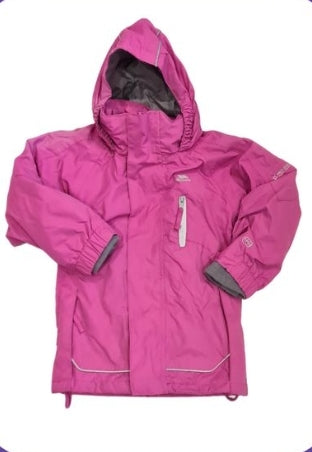 TRESPASS Hot Pink 3 in 1 Fleece Lined Coat Girls 3-4 Years