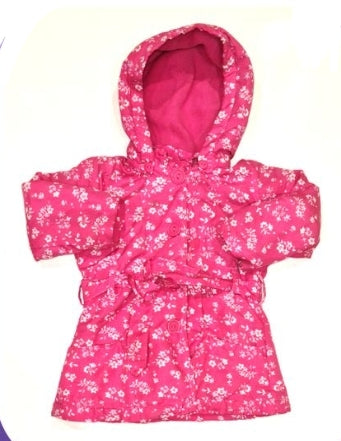 STORE 21 Pink Hooded Floral Coat with Belt Girls 3-4 Years