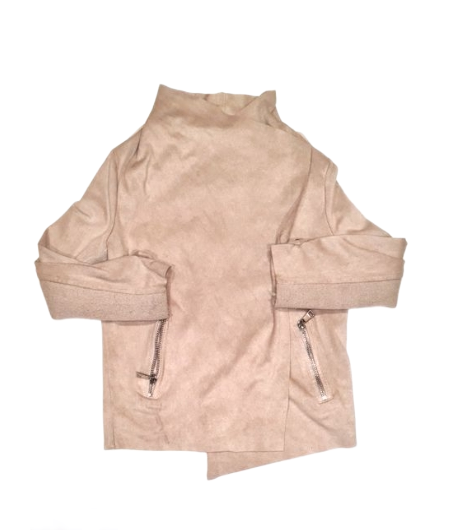 RIVER ISLAND Beige Suede Open Jacket Girls 3-4 Years