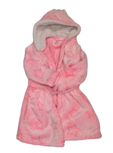 PRIMARK Pink Star Hooded Robe Girls 3-4 Years