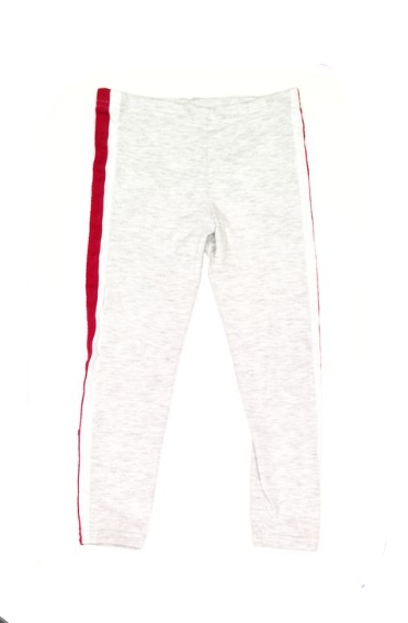 PEACOCKS Grey Leggings with Red Stripes Girls 3-4 Years