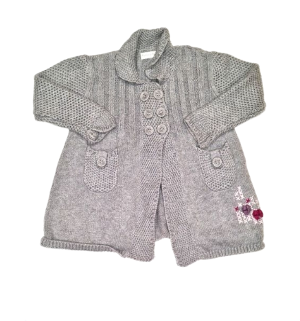 MAMAS AND PAPAS Grey Knitted Jacket Girls 3-4 Years