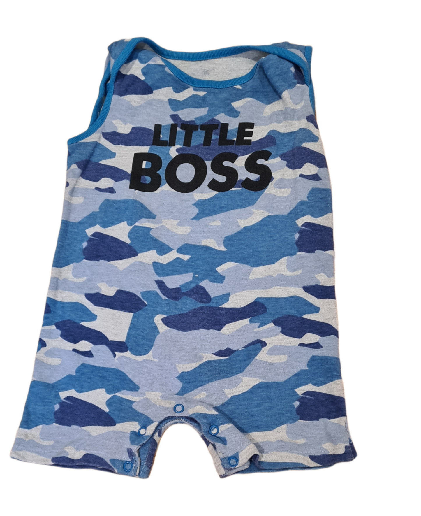 PEP & CO 'Little Boss' Blue Camo Romper Boys 18-24 Months