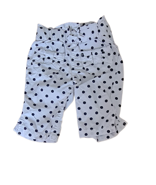 TIM POUNCE White Trousers with Polka Dots Girls 9-12 Months