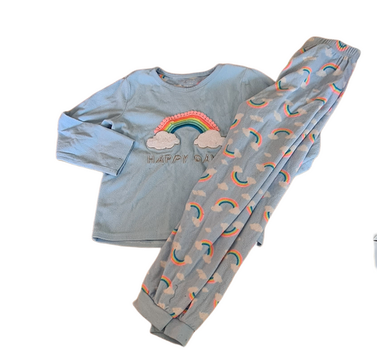 PRIMARK 'Happy Days' Rainbow Pyjamas Girls 7-8 Years