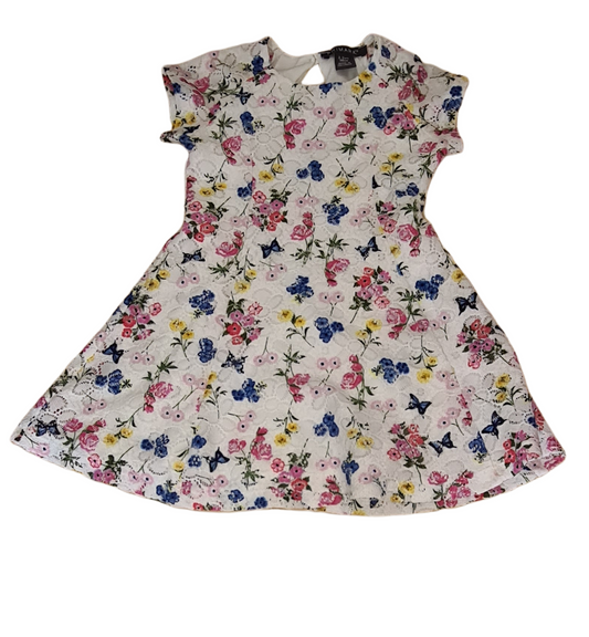 PRIMARK White Laced Floral Dress Girls 2-3 Years